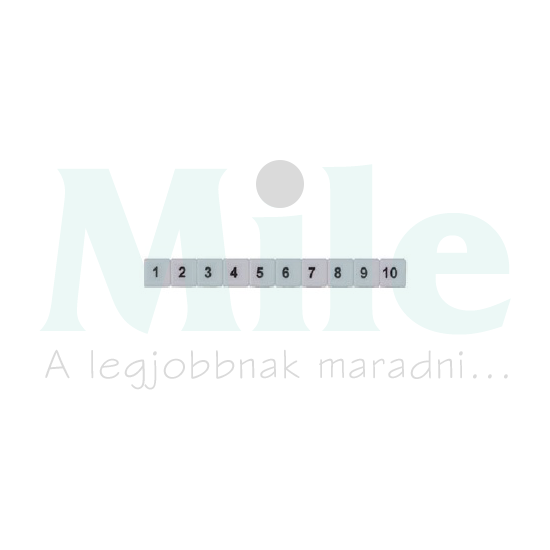 Sorkapocsjelölő csík 271-280 vízszintes fehér 6mm-modultáv SB 6/10 So WH CONTA-CLIP